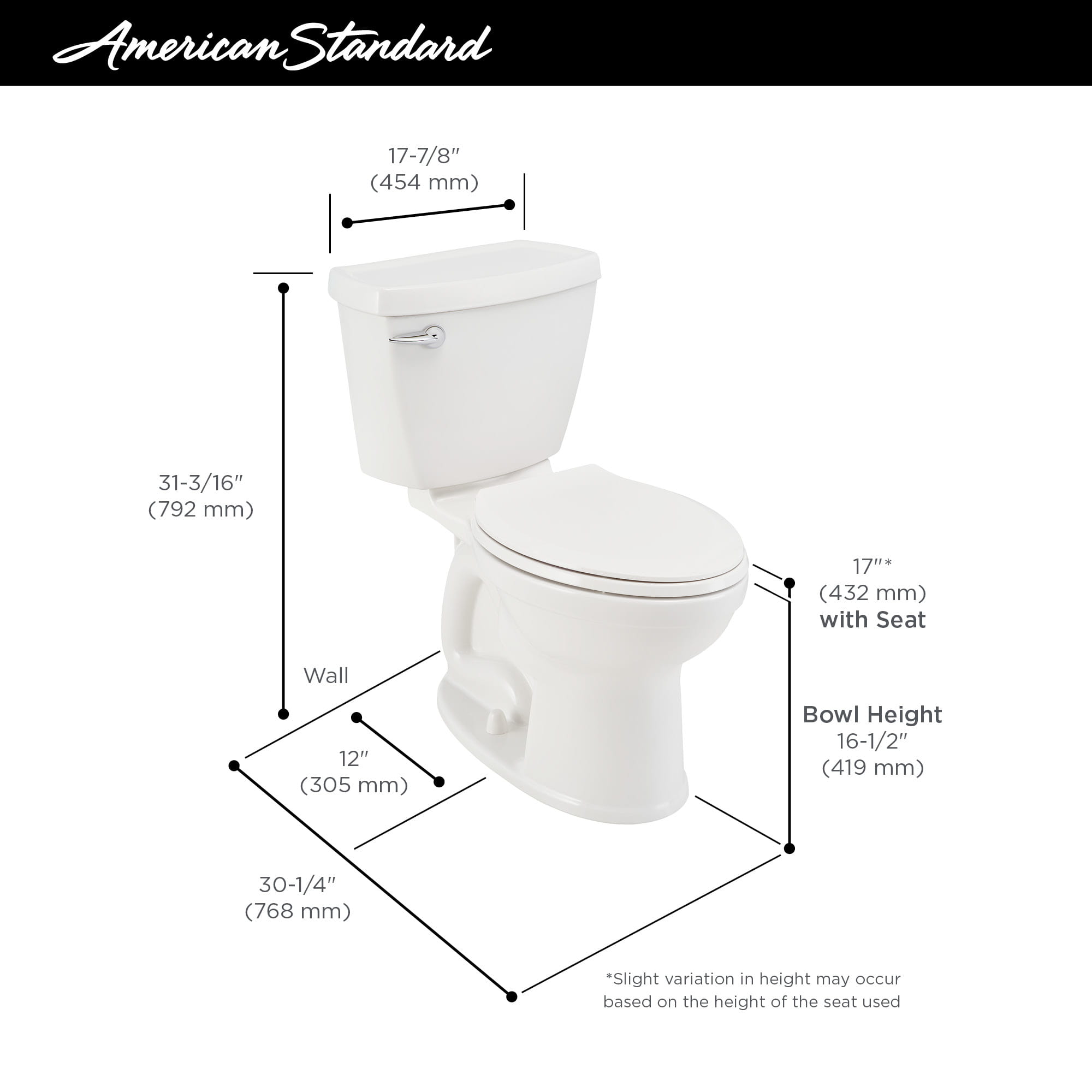 Champion 4 Two-Piece 1.6 gpf/6.0 Lpf Chair Height Elongated Toilet with Seat